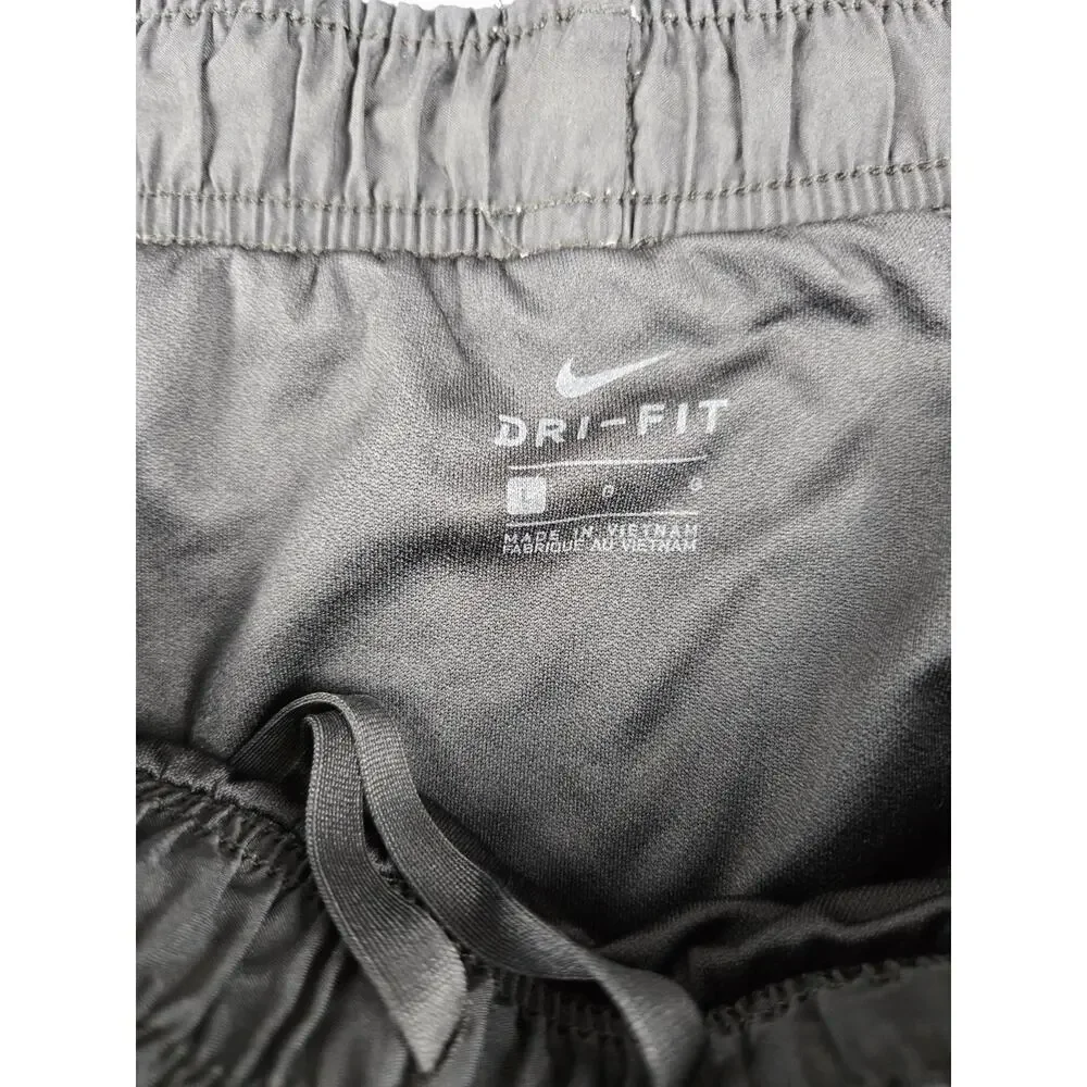 Nike Shorts Womens Adult Large‎ Black Swoosh Logo Running Athletic Shorts #648